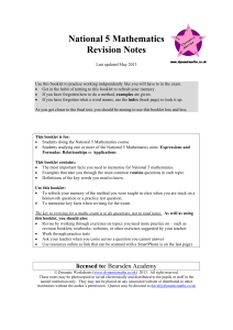 National 5 Mathematics Revision Notes