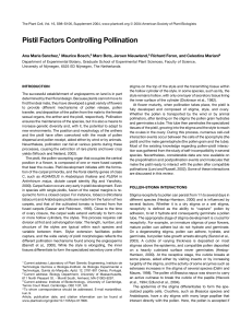 Pistil Factors Controlling Pollination