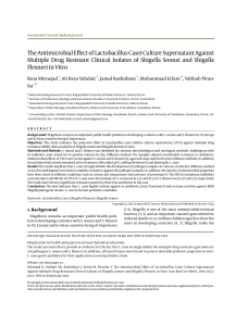 The Antimicrobial Effect of Lactobacillus Casei Culture Supernatant