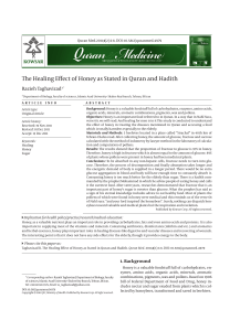 The Healing Effect of Honey as Stated in Quran and Hadith