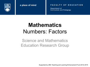Mathematics Numbers: Factors