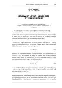 Chapter 2 – Review of length measuring interferometers