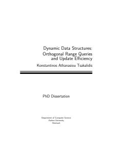 Dynamic Data Structures: Orthogonal Range Queries and Update
