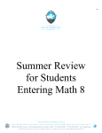 Math 8 Summer Work