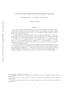 A Proof Of The Block Model Threshold Conjecture