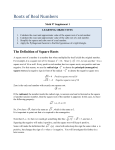 Roots of Real Numbers