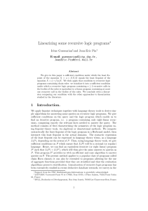 Linearizing some recursive logic programs