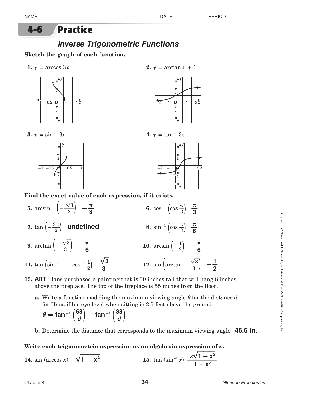 precalculus homework answers