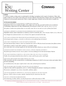commas - Kennesaw State University | Writing Center