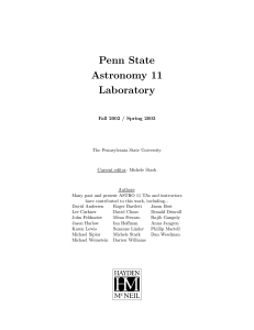 Penn State Astronomy 11 Laboratory