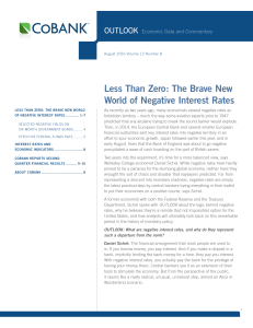 Less Than Zero: The Brave New World of Negative Interest Rates