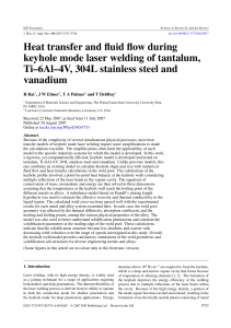 Keyhole mode laser welding of tantalum, Ti--6Al--4V