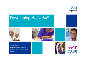 Developing ActiveME - Northern England Clinical Networks