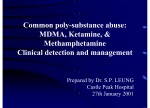 Common poly-substance abuse: MDMA, Ketamine