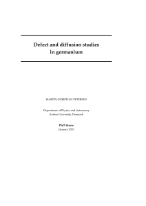 "Electronic defects and atomic diffusion in germanium"