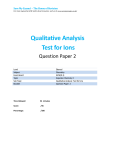 Qualitative Analysis Test for Ions