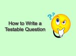 How to Write a Testable Question