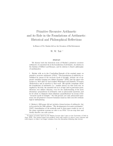 Primitive Recursive Arithmetic and its Role in the Foundations of