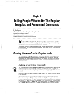 The Regular, Irregular, and Pronominal Commands
