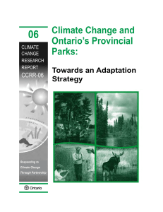 Climate change and Ontario`s provincial parks