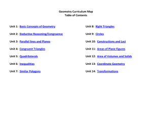 Geometry Curriculum Map Table of Contents Unit 1