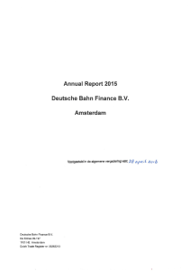 Annual Report 2015 Deutsche Bahn Finance B.V. Amsterdam
