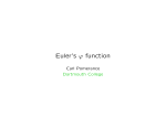Talk on Euler`s function - Dartmouth Math Home