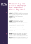 Words you may hear or read in information about anaesthesia