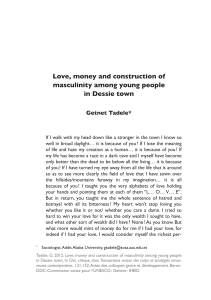 Love, money and construction of masculinity among young people