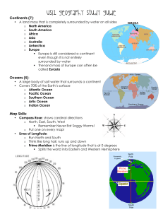 USI.2 Geography Study Guide - Ms. Kelley Social Studies 6