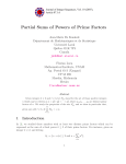 Partial Sums of Powers of Prime Factors