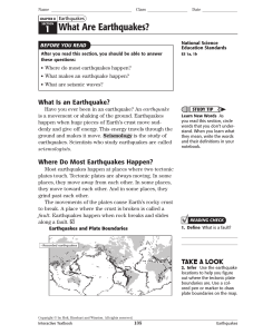 Chapter 8 Earthquakes