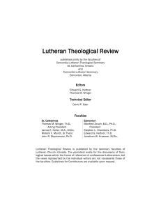 LTR XXII - Concordia Lutheran Seminary