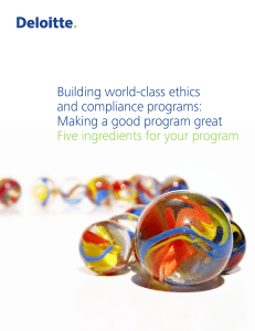 Building world-class ethics and compliance programs: Making a