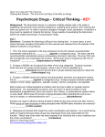 Psychotropic Drugs – Critical Thinking - KEY