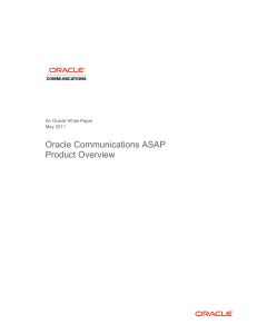 Oracle Communications ASAP Product Overview