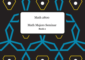 Math 2800 Math Majors Seminar
