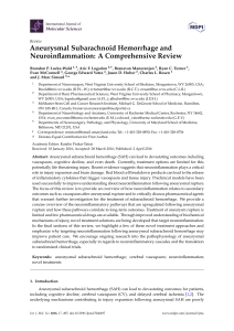 Aneurysmal Subarachnoid Hemorrhage and Neuroinflammation: A