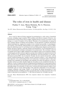 The roles of iron in health and disease