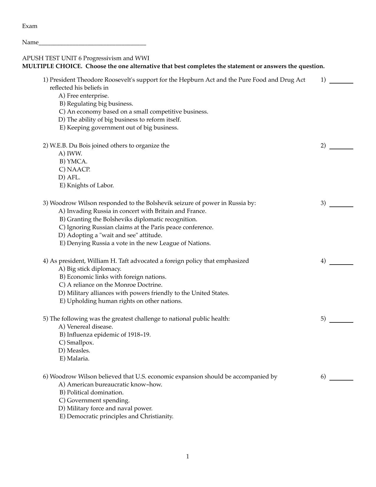 Apush Unit Test 6 Ch 21
