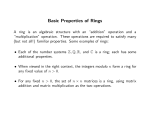 Basic Properties of Rings - Clayton State University