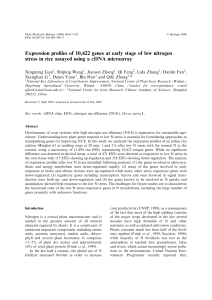 Expression profiles of 10,422 genes at early stage of low nitrogen