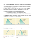 7.1 - Continuous Probability Distribution and The Normal Distribution