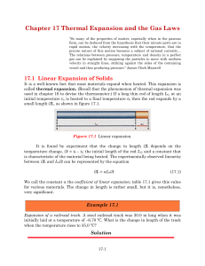 Chapter 17 Thermal Expansion and the Gas Laws