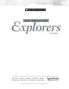 Easy Simulations: Explorers © Tim Bailey, Scholastic Teaching