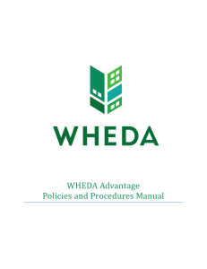 WHEDA Advantage Policies and Procedures Manual