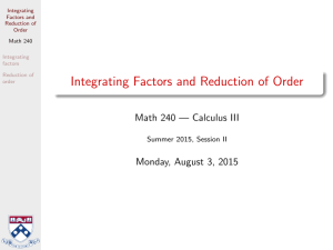 Integrating Factors and Reduction of Order