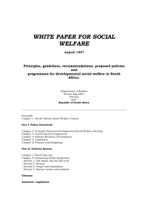 White Paper on Social Welfare