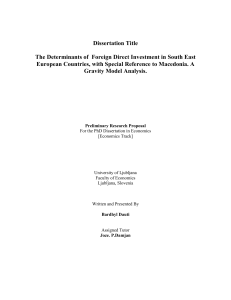 Dissertation Title The Determinants of Foreign Direct Investment in