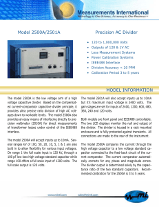 Model 2500A/2501A MODEL INFORMATION Precision AC Divider